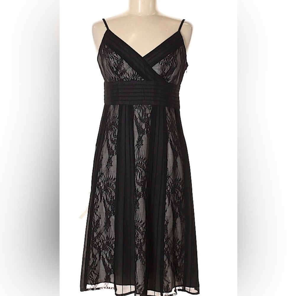 Ann Taylor Loft Black Lace Mid Calf Sleeveless Dress Women's US Size 6